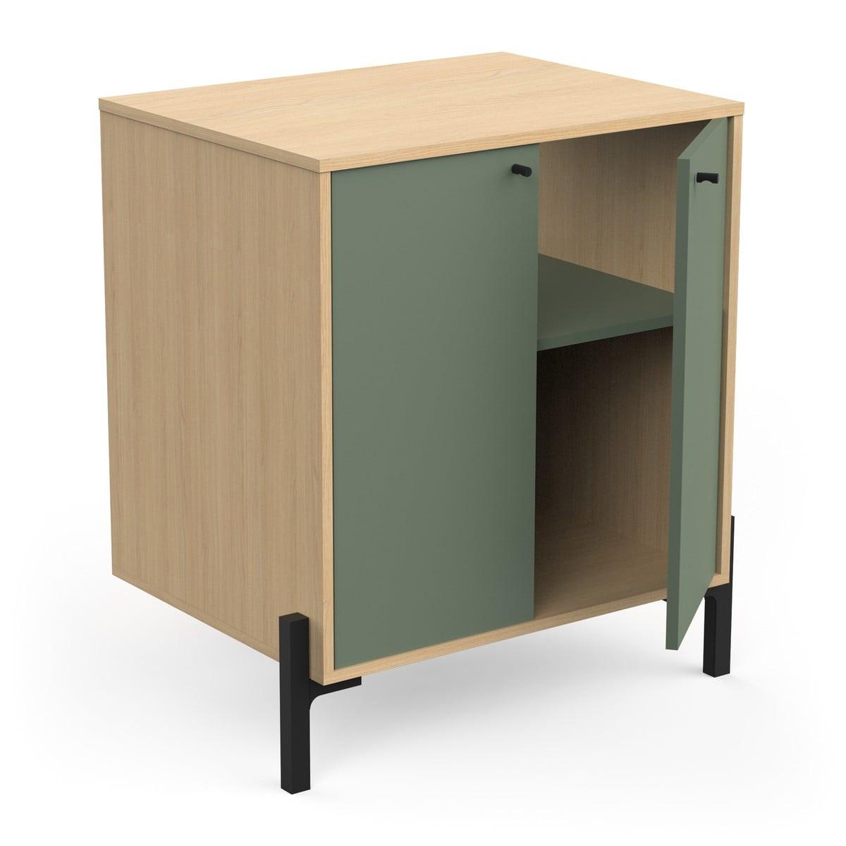 WASCHTISCHUNTERSCHRANK 2 Türen - Elisa - 69/50/77 cm - Waldgrün, Holzwerkstoff (49.8/77.5/71.5cm) - Calicosy