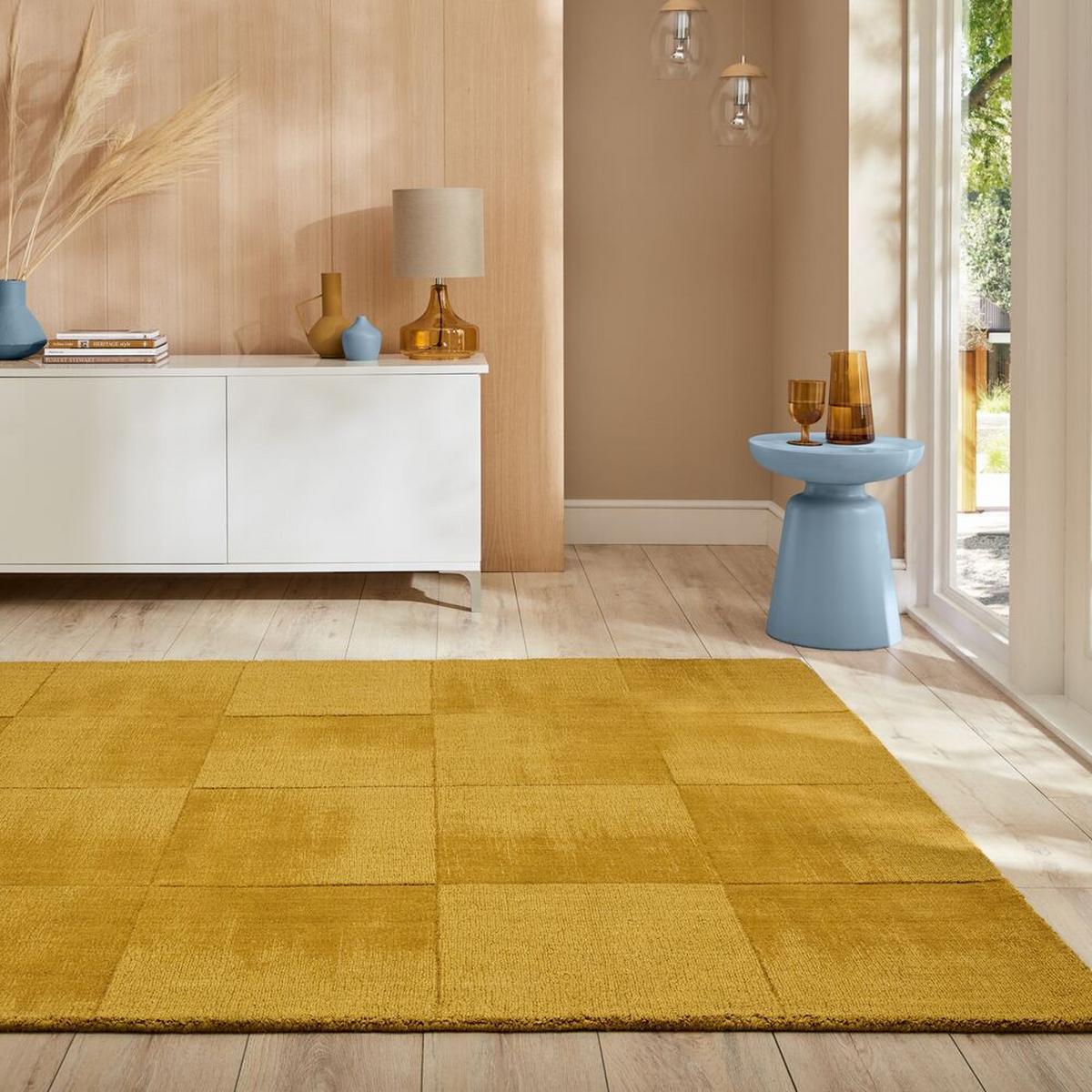 WOLLTEPPICH SID, geometrisch, Gelb, 200 x 290 cm - Gelb, Textil (200/290cm) - KADIMA DESIGN