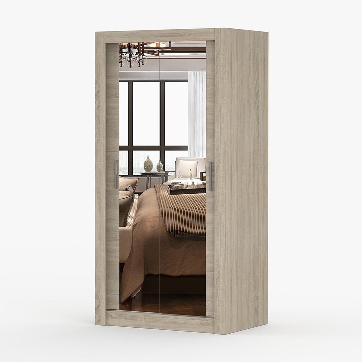 KLEIDERSCHRANK Milan 100 cm, 100/200/64, 2-türig, Sonoma-Eiche - Sonoma Eiche, Holzwerkstoff (100/200/64cm) - imoebel24