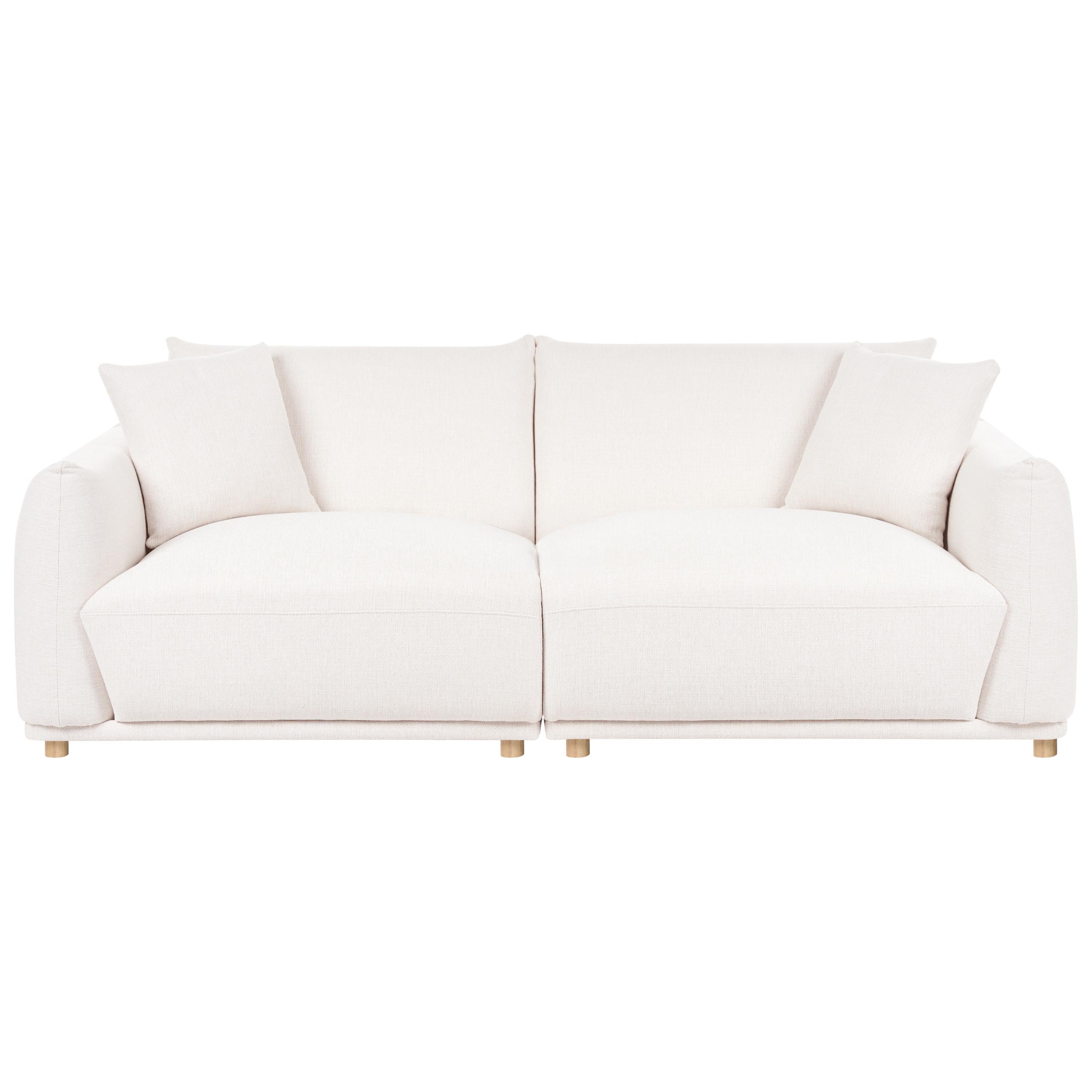 3-SITZER-SOFA Stoff Cremeweiß Jubek - Creme, Textil (214/81/104cm) - Beliani
