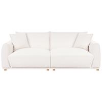 3-SITZER-SOFA Stoff Cremeweiß Jubek - Creme, Textil (214/81/104cm) - Beliani