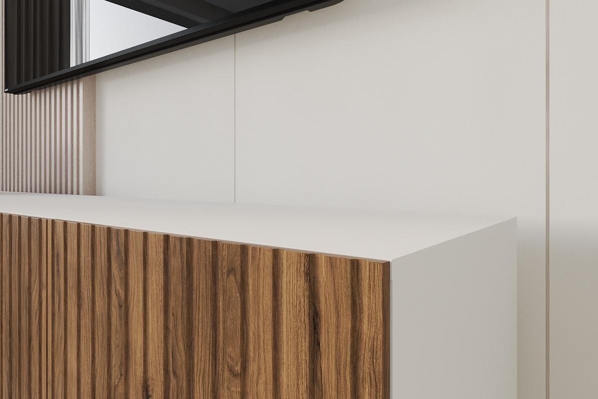 LOWBOARD KITO-W 3x100x40x40 cm - Weiß / Katania - Eiche Wotan/Weiß, Holzwerkstoff (300/40/40cm) - ALTDECOR