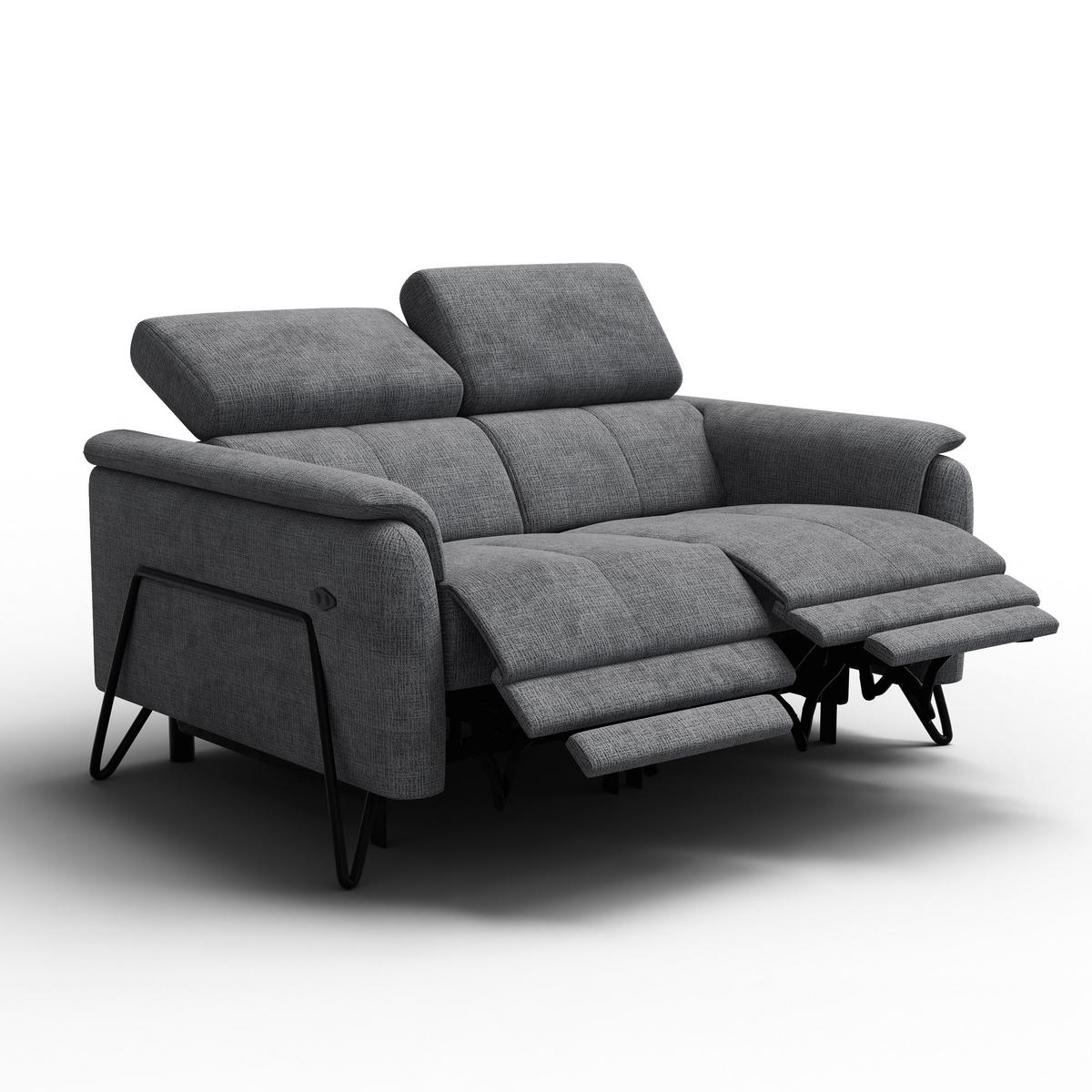 RELAXSOFA RODEN 2-Sitzer, dunkelgrau - Dunkelgrau, Holz/Textil (152/82/103cm) - Wozimo