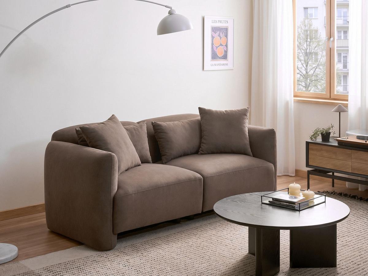 3-SITZER-SOFA Stoff Braun Ekenes - Braun, Textil (182/72/90cm) - Beliani