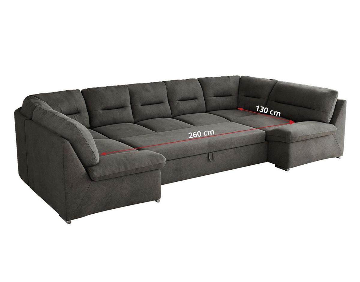 WOHNLANDSCHAFT COMODO U Dunkelgrau Velvet - Dunkelgrau/Silberfarben, Textil/Metall (340/93/206cm) - MKS