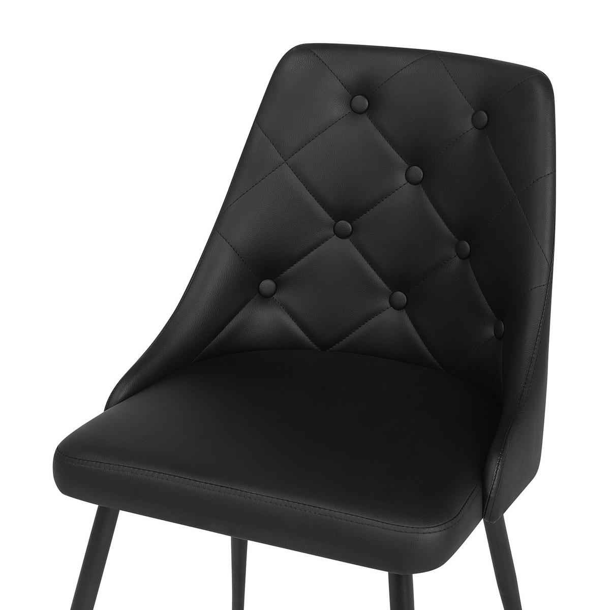 ESSZIMMERSTUHL 2er-Set Kunstleder Schwarz Valerie - Schwarz, Textil/Metall (49/81/59cm) - Beliani