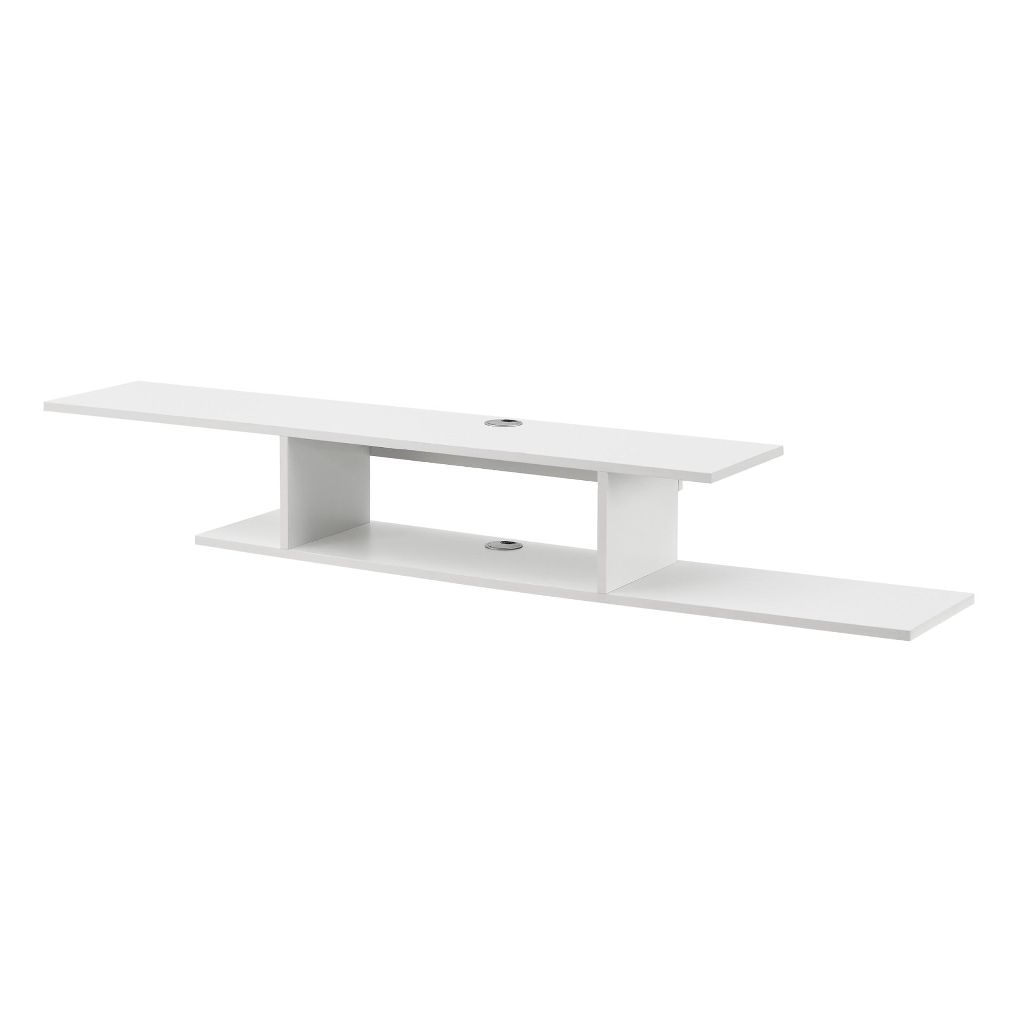 TV-WANDREGAL Støvring - Weiß, Holzwerkstoff (150/21/25cm) - [en.casa]