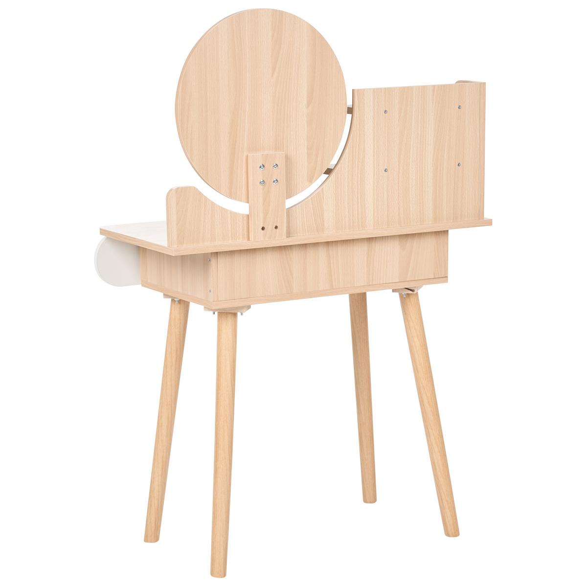 SCHMINKTISCH mit Spiegel Hellbraun Chambly - Hellbraun, Holzwerkstoff (80/120/40cm) - Beliani