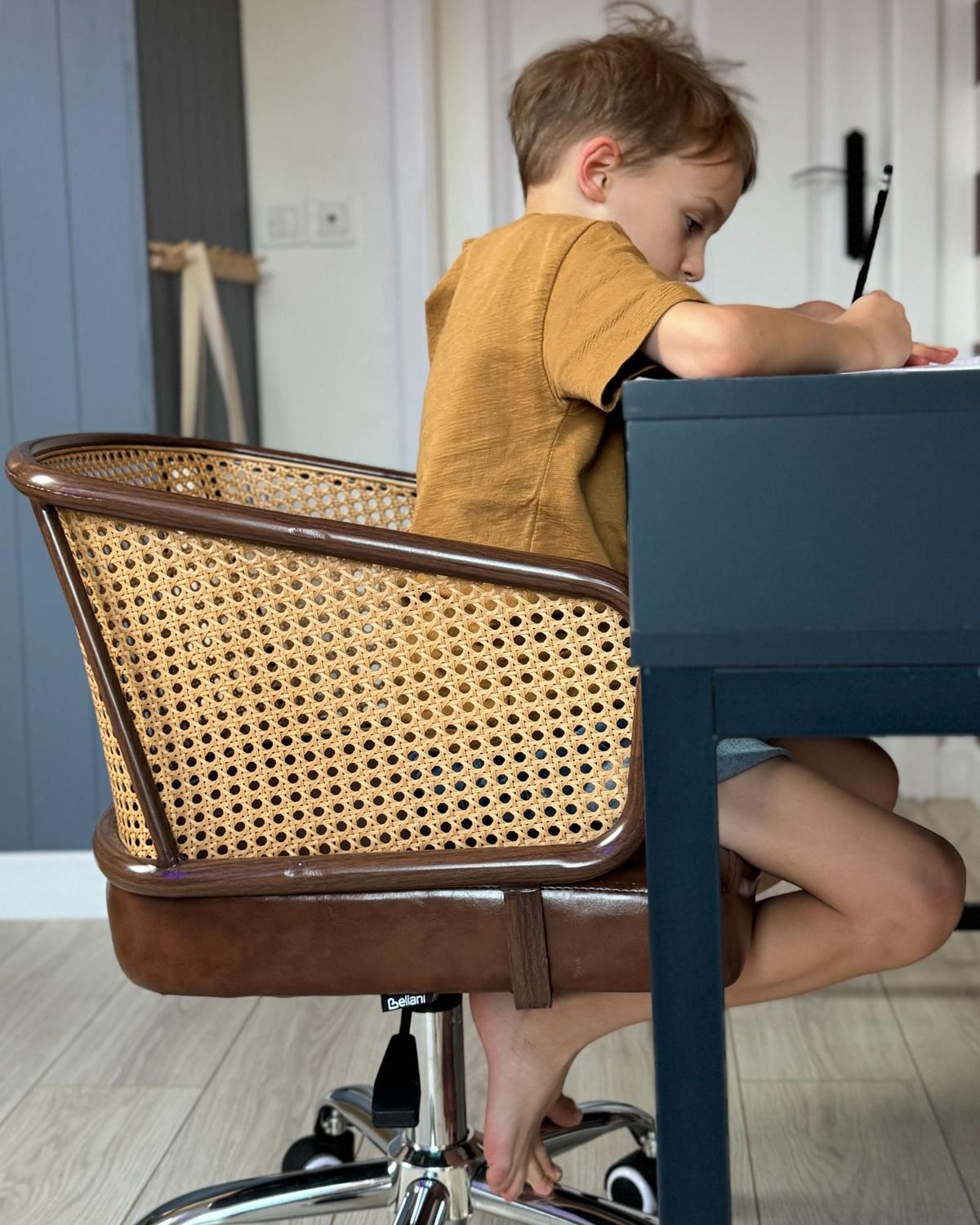 SCHREIBTISCHSTUHL Kunstleder Braun Tucson - Braun, Kunststoff (50/75/50cm) - Beliani
