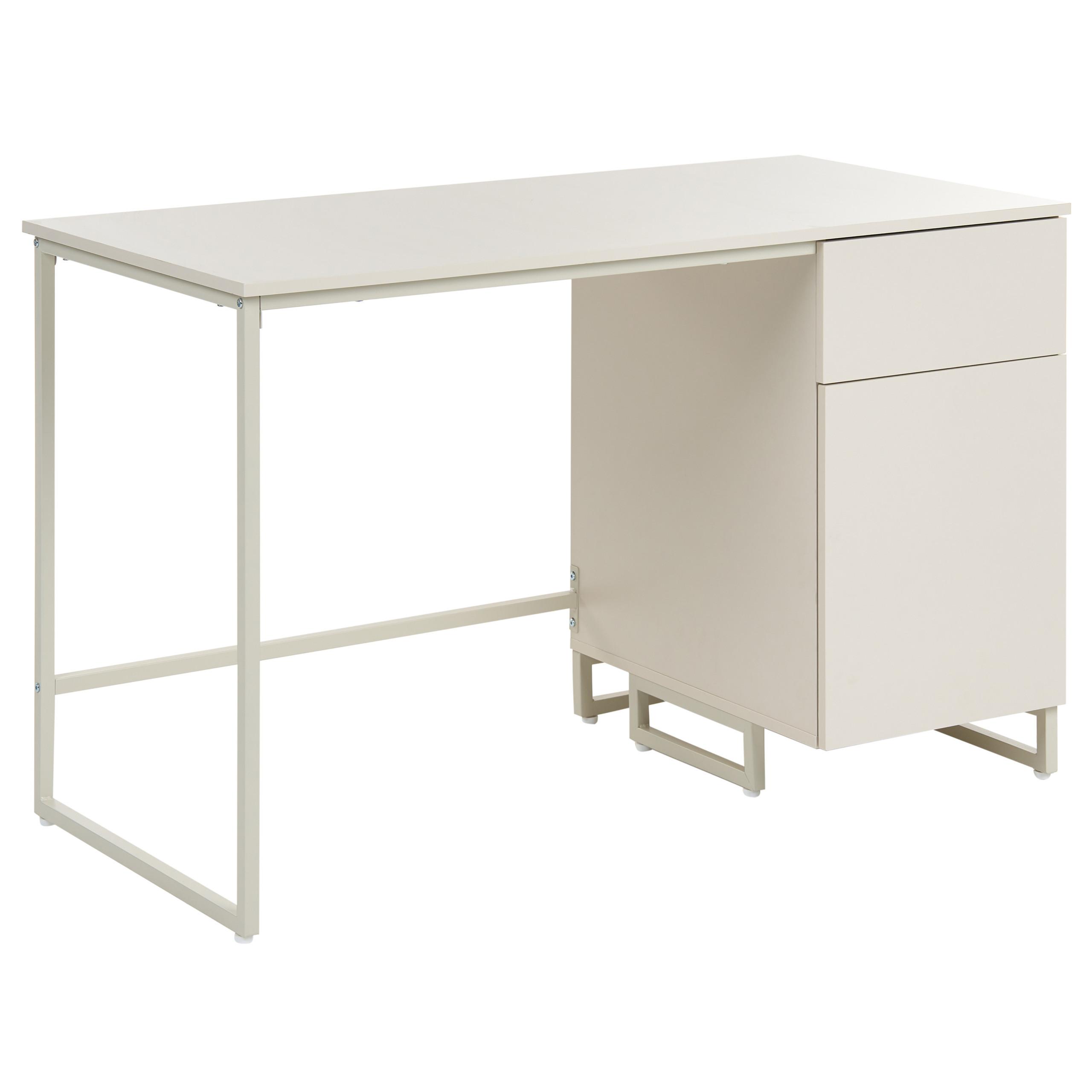 SCHREIBTISCH Hellbeige 120/60 cm mit Schubladen Lexton - Beige, Holzwerkstoff (60/120/75cm) - Beliani