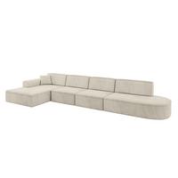 ECKSOFA Ottomane Links IREA-L3-v3 - 413x171x79 cm Dunkelgrau - Ecru, Holzwerkstoff/Textil (413/171cm) - ALTDECOR