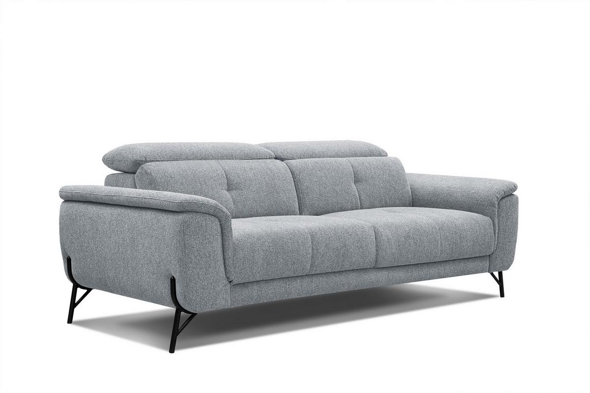 SOFA AVENA 3-Sitzer, silberfarben - Silberfarben, Holzwerkstoff/Textil (204/80/108cm) - Wozimo