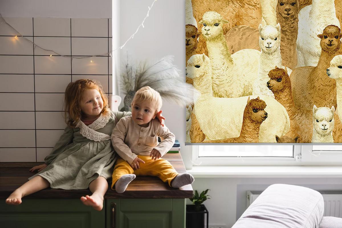 INNENROLLO - Fensterrollo - Rollo - 90x180 cm - Alpakaherde - Braun, Kunststoff (90/180/0.5cm) - TULUP