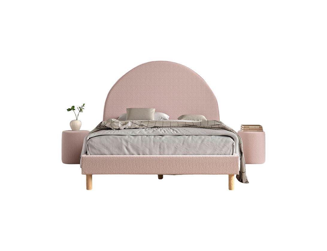 POLSTERBETT mit Hocker Karlotta 147x132x212 aus Holzwerkstoff in Rosa - Rosa, Holzwerkstoff (140/200cm) - 58aufmkessel