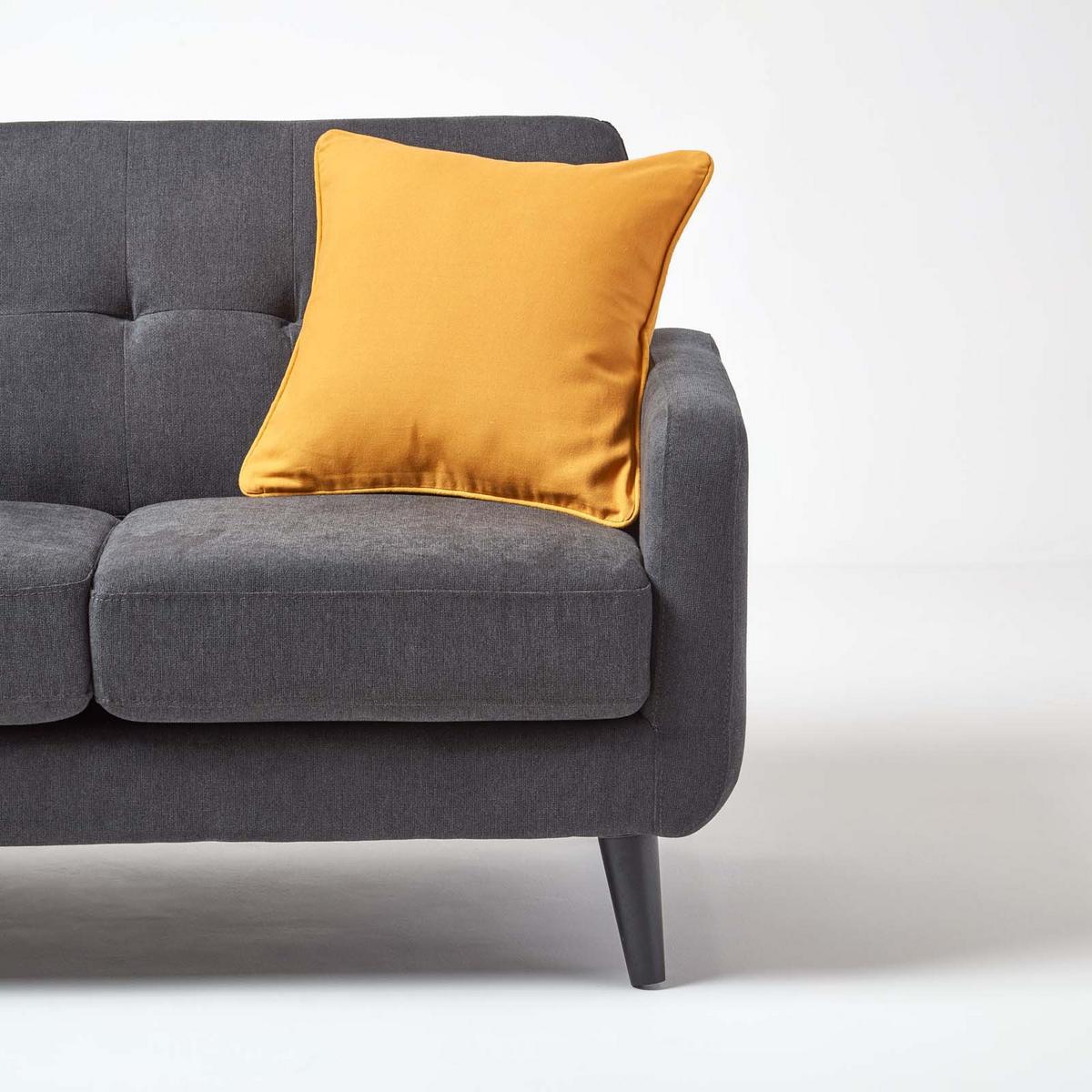 KISSENHÜLLE senfgelb 30/30 cm, 100% Baumwolle - Dunkelgelb, Textil (30/30cm) - Homescapes