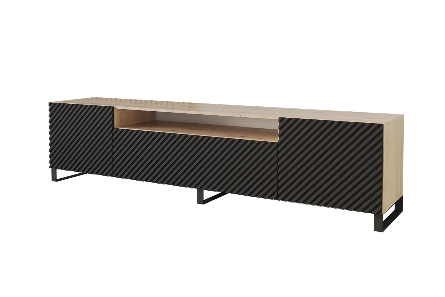 LOWBOARD ZENO-S 200x53x41 cm - Artisan / Schwarz - Hellbraun/Schwarz, Holzwerkstoff (200/53/41cm) - ALTDECOR
