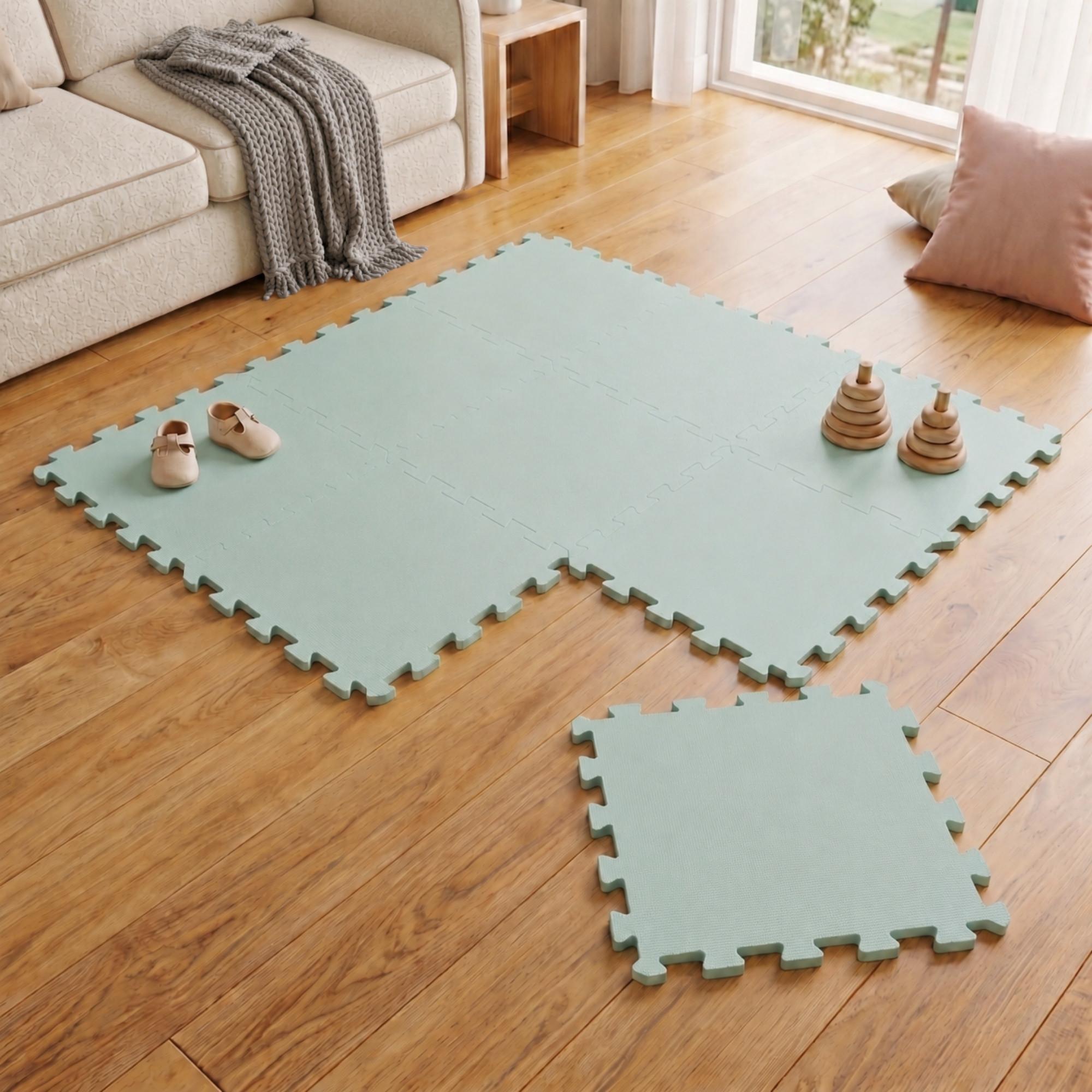 SPIELMATTE ab Null - 90 cm Baby Puzzlematte Mint - Mintgrün, Kunststoff (30/30cm) - Littletom
