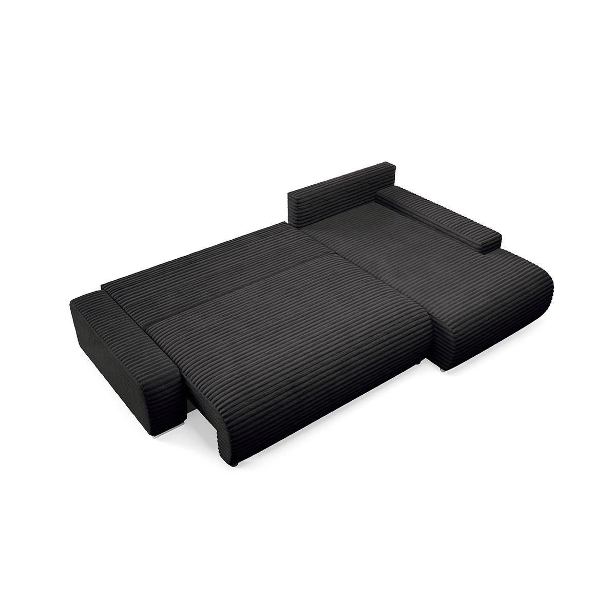 ECKSOFA Ivana 3 Sitzplätze Schwarz - Schwarz, Holz (265/172cm) - Petits-meubles