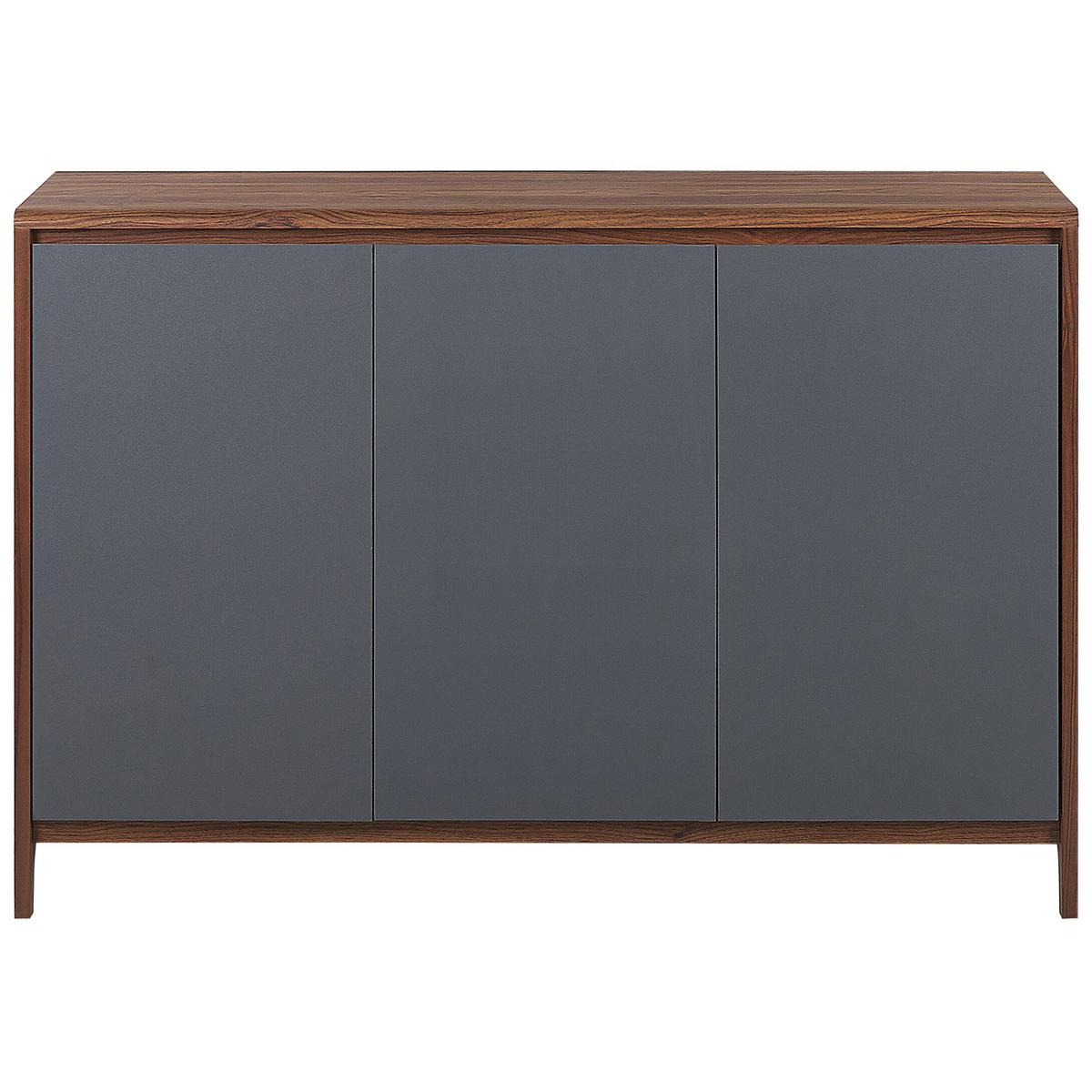 SCHRANK Grau Medfort - Braun, Holzwerkstoff (118/81/40cm) - Beliani