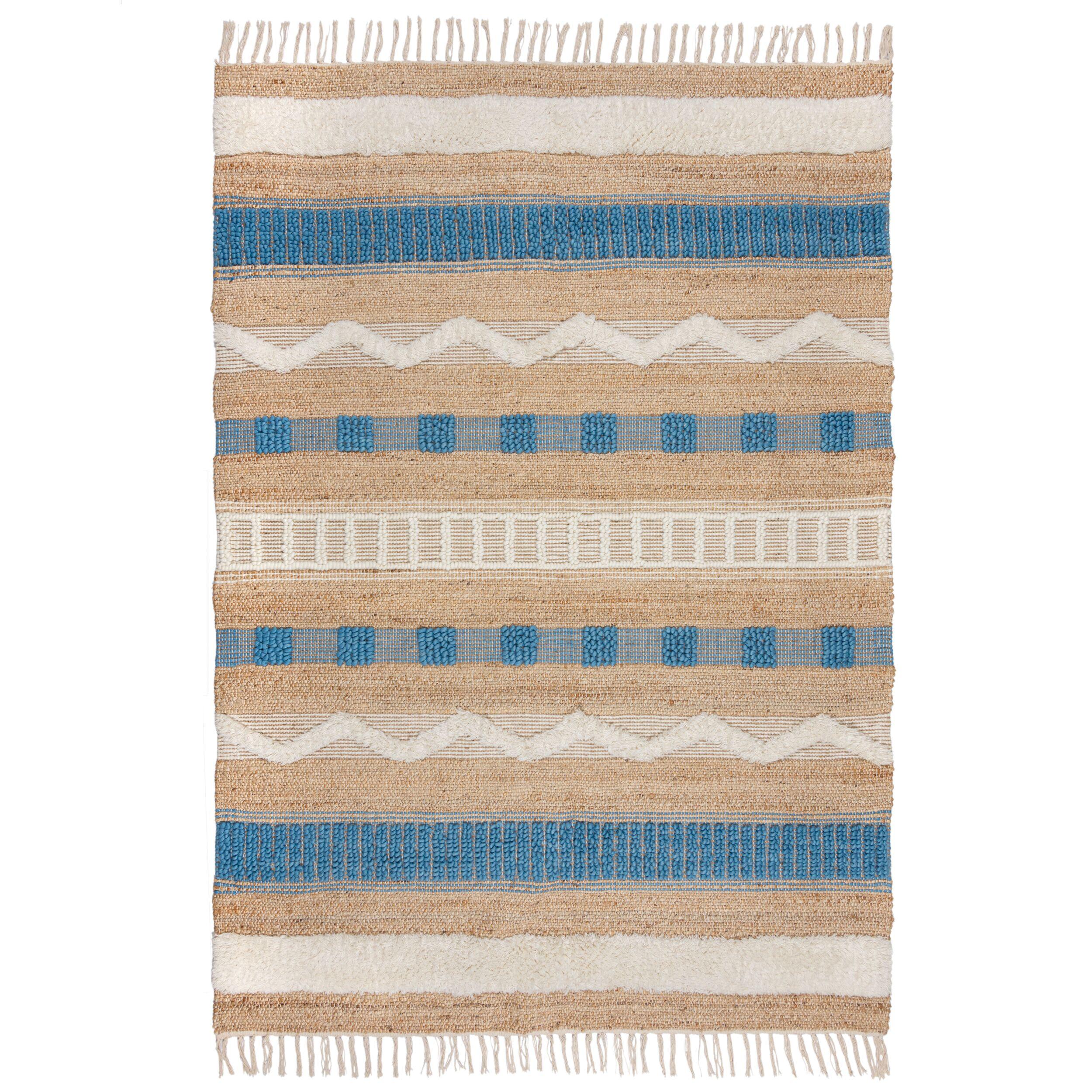 JUTETEPPICH handgewebt mit Fransen WHARFE, im Ethno-Stil, Bunt, 200 x 290 cm - Multicolor, Textil (200/290cm) - KADIMA DESIGN