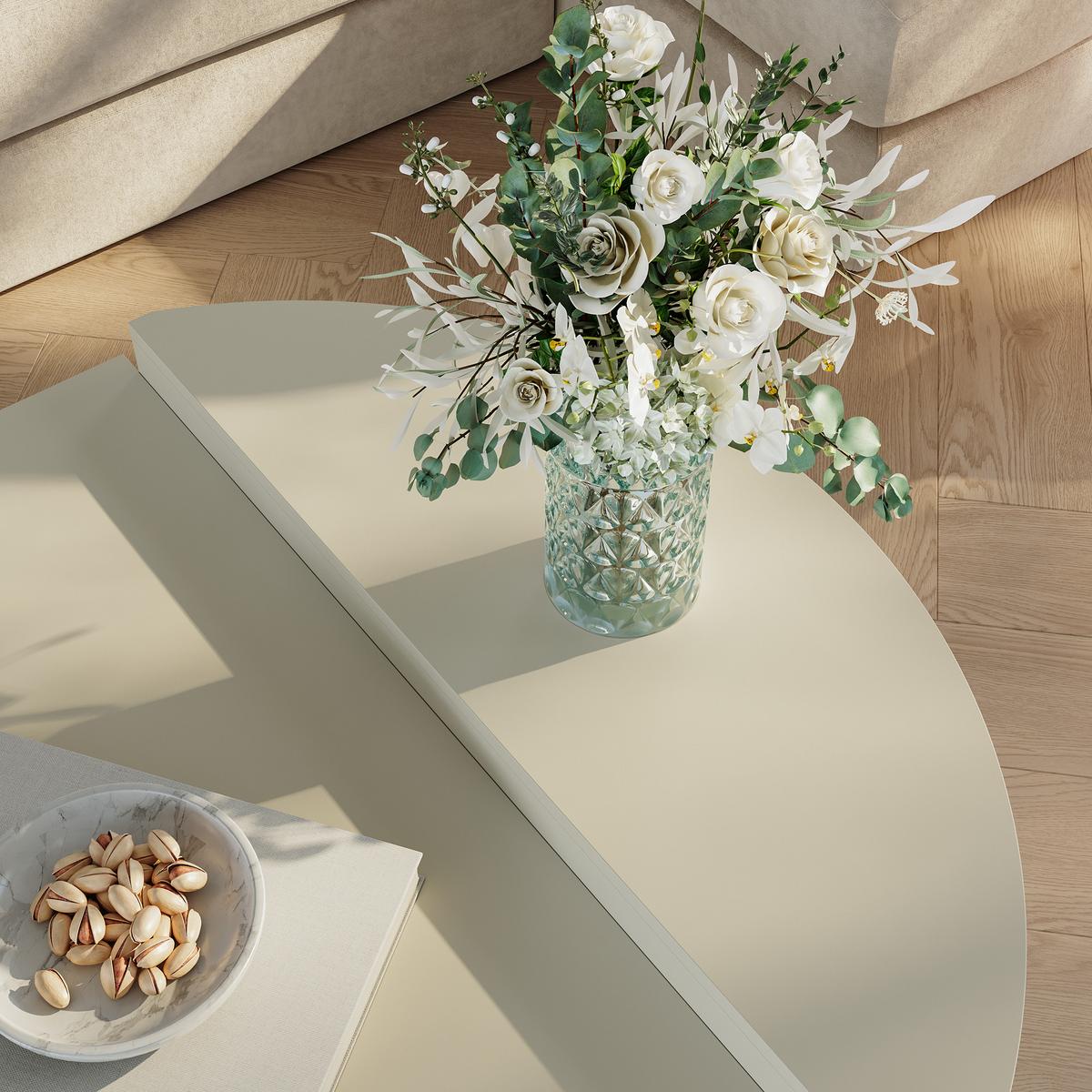 COUCHTISCH Tondesdaslo 90/90/35 cm - Creme, Holzwerkstoff (90/90/35cm) - [en.casa]