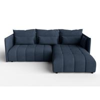 ECKSOFA L Form Cosmova Blau 248/180/83 cm mit Schlaffunktion - Blau/Schwarz, Kunststoff/Textil (248/180cm) - AX Living