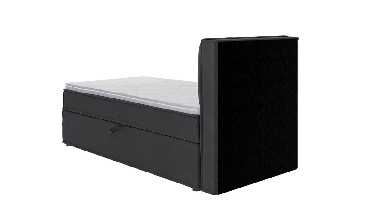 BOXBETT Eclipse 90/200 cm Graphit Luxusmicrofaser - Graphitfarben/Schwarz, Holz/Kunststoff (90/200cm) - S-Style Möbel