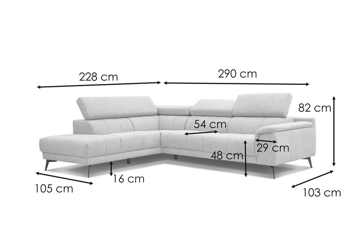 ECKSOFA FIERO 5-Sitzer mit 1 Relaxfunktion, mintgrün - Mintgrün, Holzwerkstoff/Textil (228/290cm) - Wozimo