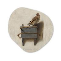 WANDBILD Stieglitz - Alter Meister - Carel Fabritius Wandbild 60x60 cm - Grau, Kunststoff (60/60cm) - MuchoWow