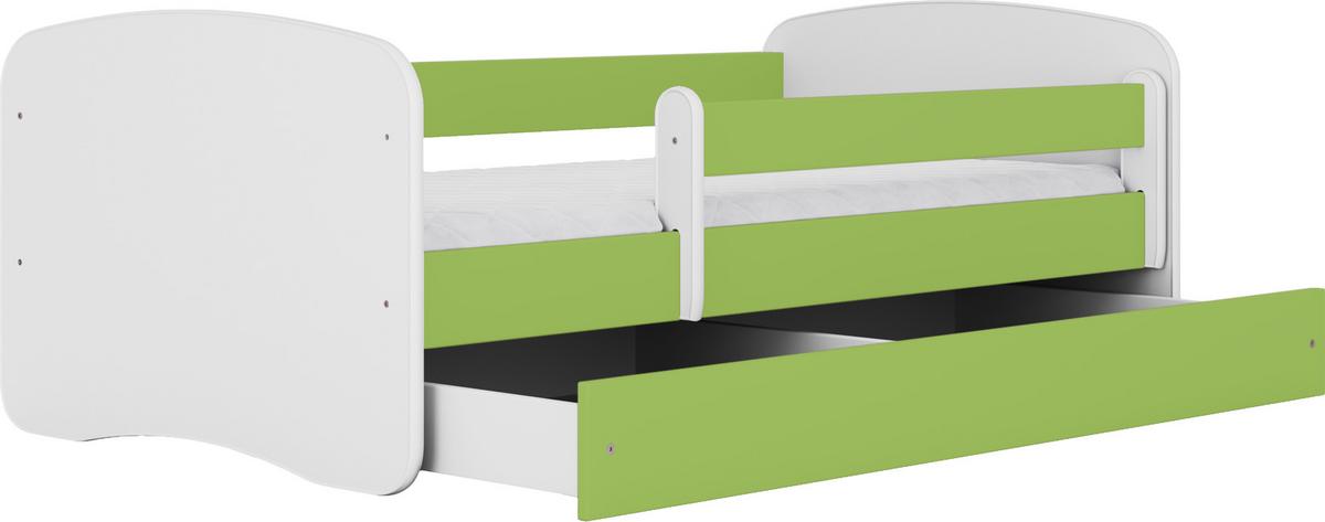 KINDERBETT Emily mit Schublade und Matratze, Grün 70x140 cm - Weiß, Holzwerkstoff (140/70cm) - WFL GROUP