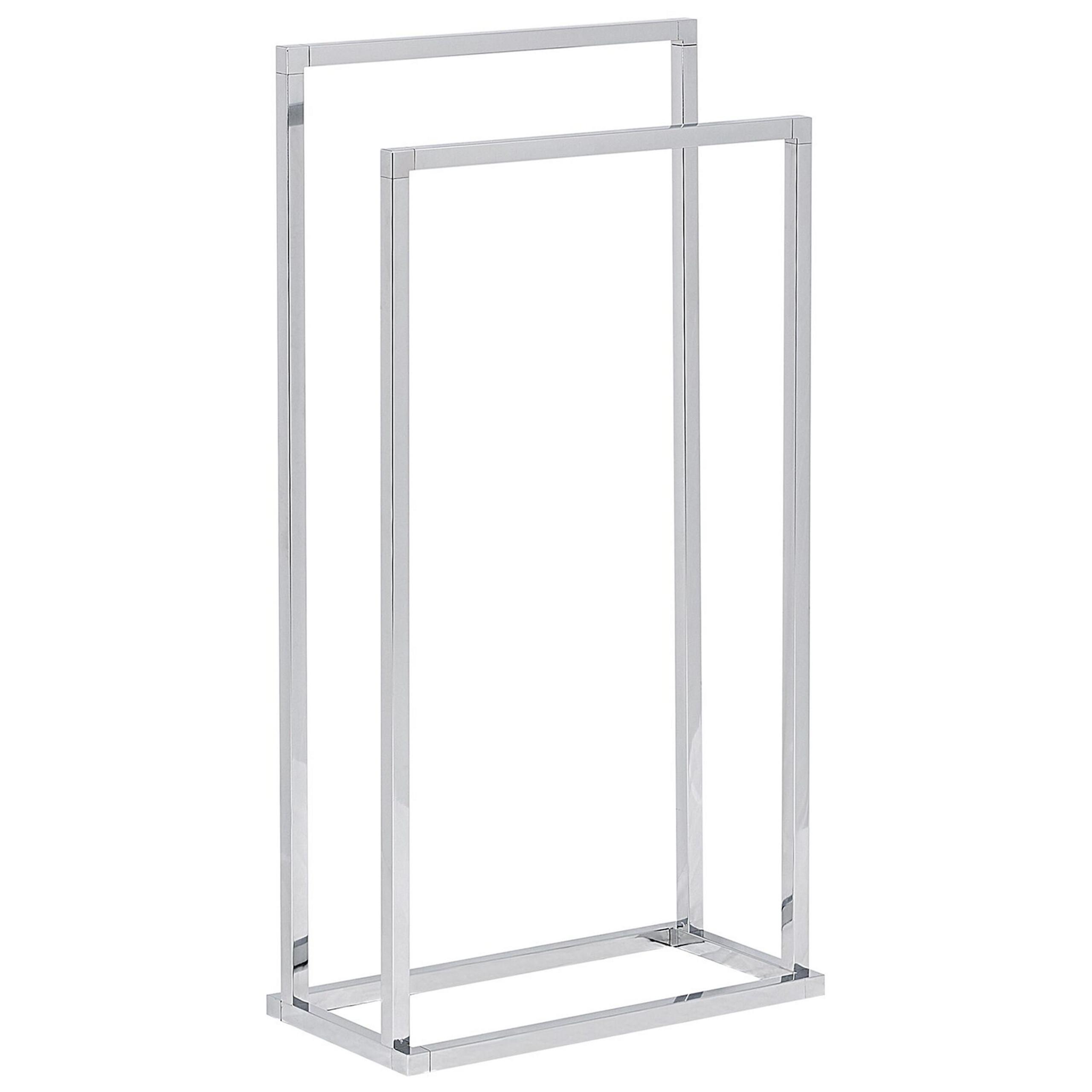 HANDTUCHSTÄNDER Stahlsilber 45x85 cm Recreo - Silberfarben, Metall (45/85/21cm) - Beliani