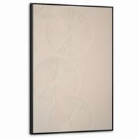 LEINWAND Bilder mit Rahmen - Japandi - Beige - Modern - 80x120 - Ecru, Textil (80/120cm) - MuchoWow