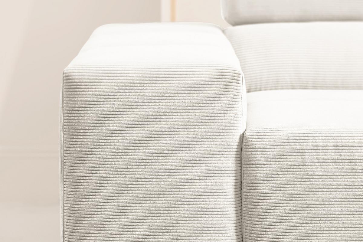 ECKSOFA NEVADA Weiß Cord - Schwarz/Weiß, Kunststoff/Textil (319/215cm) - KAWOLA