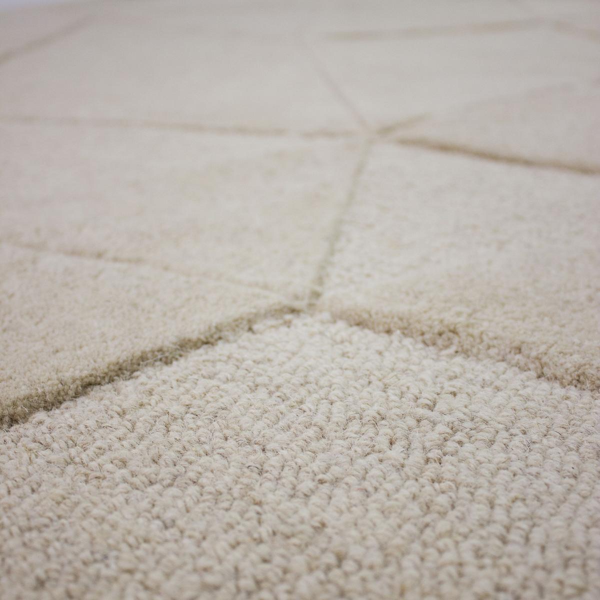 WOLLTEPPICH DEBEN, geometrisch, Natur, Ø 160 cm - Beige, Textil (160/160cm) - KADIMA DESIGN