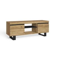 LOWBOARD, Eiche, Schwarz, 140/40/53cm - Eichefarben/Schwarz, Holzwerkstoff (140/53/40cm) - Skraut Home