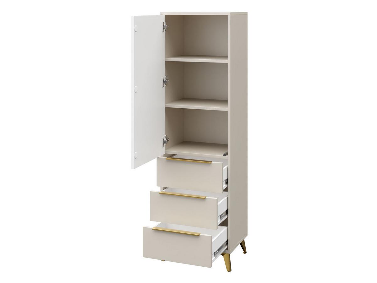 KLEIDERSCHRANK Xylix 1D3SZ - Beige/Goldfarben, Holzwerkstoff/Metall (54/180/40cm) - MIRJAN24