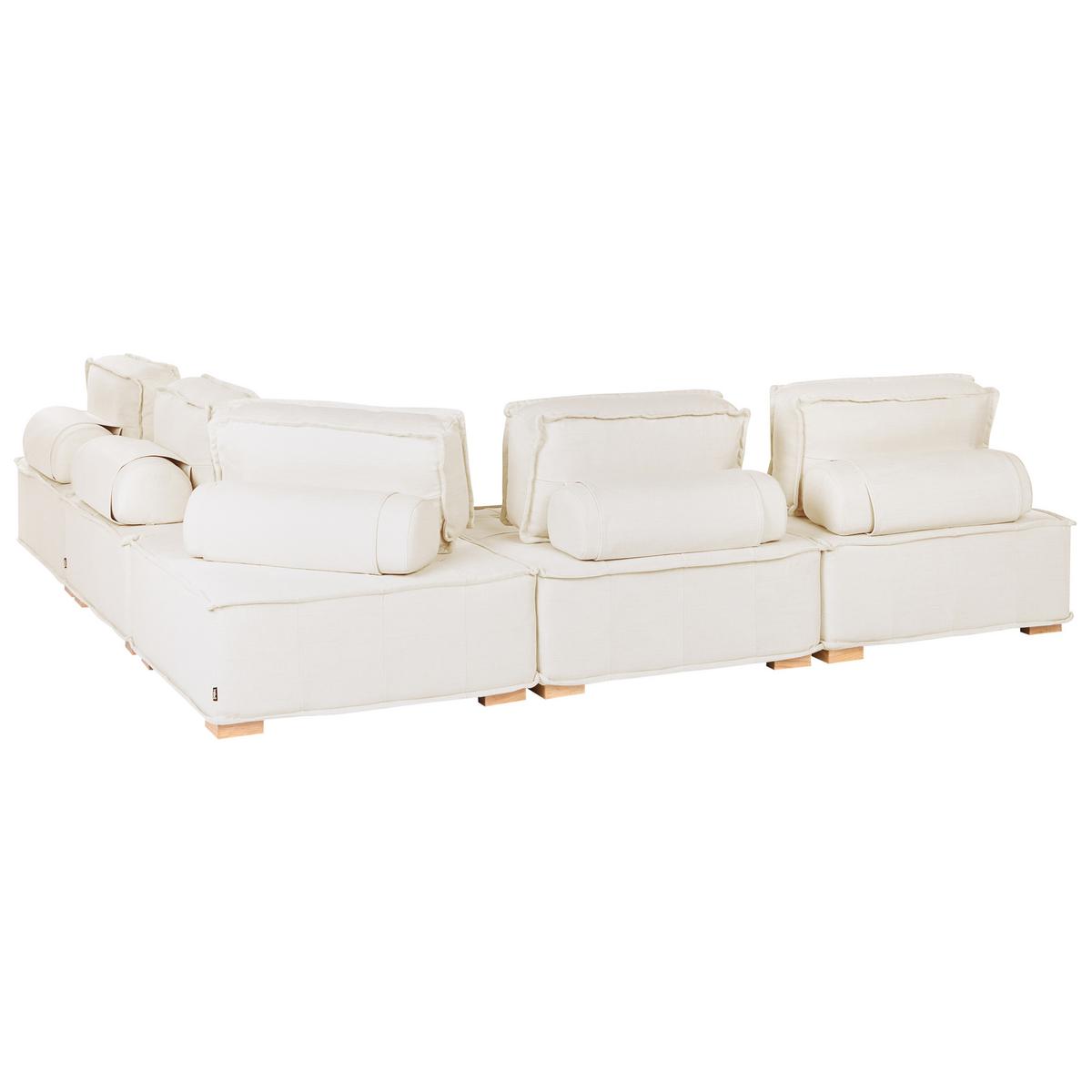 ECKSOFA Modul 5-Sitzer Stoff Cremeweiß linksseitig Tibro - Creme, Textil (300/300cm) - Beliani