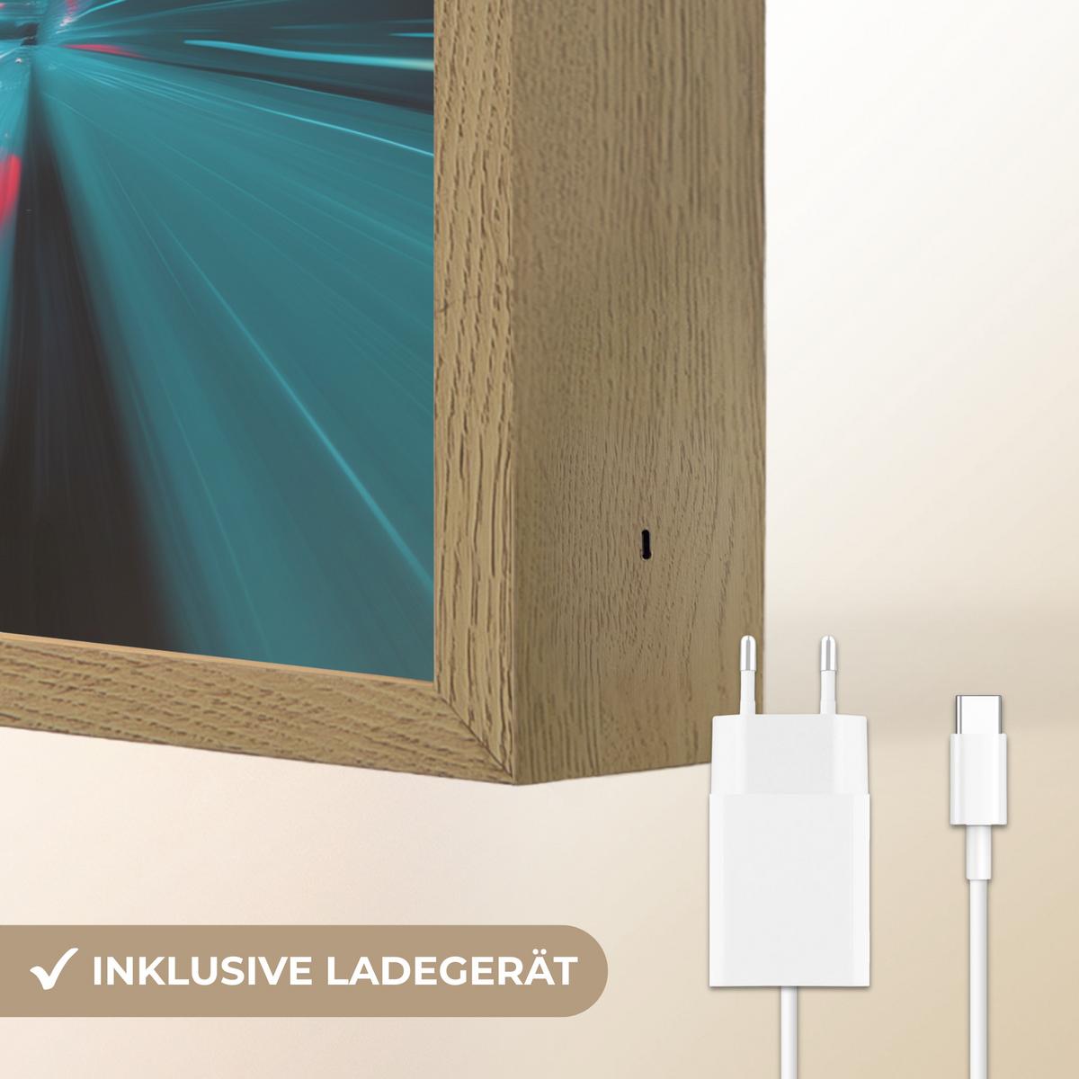 NACHTTISCHLAMPE MIT AKKU Rennwagen - Rot - Geschwindigkeit 40x30 cm - Türkis, Holzwerkstoff (8/40/30cm) - OnlyWow