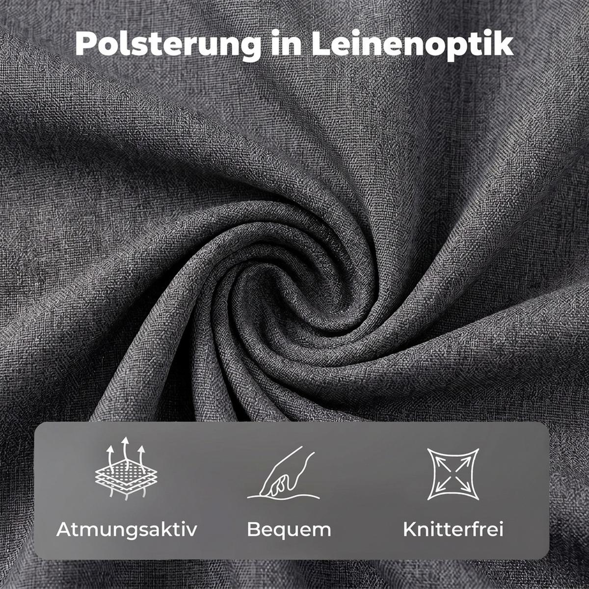 BETTGESTELL Polyester Sperrholz Dunkelgrau - Dunkelgrau, Holzwerkstoff/Textil (140/200cm) - HOMCOM