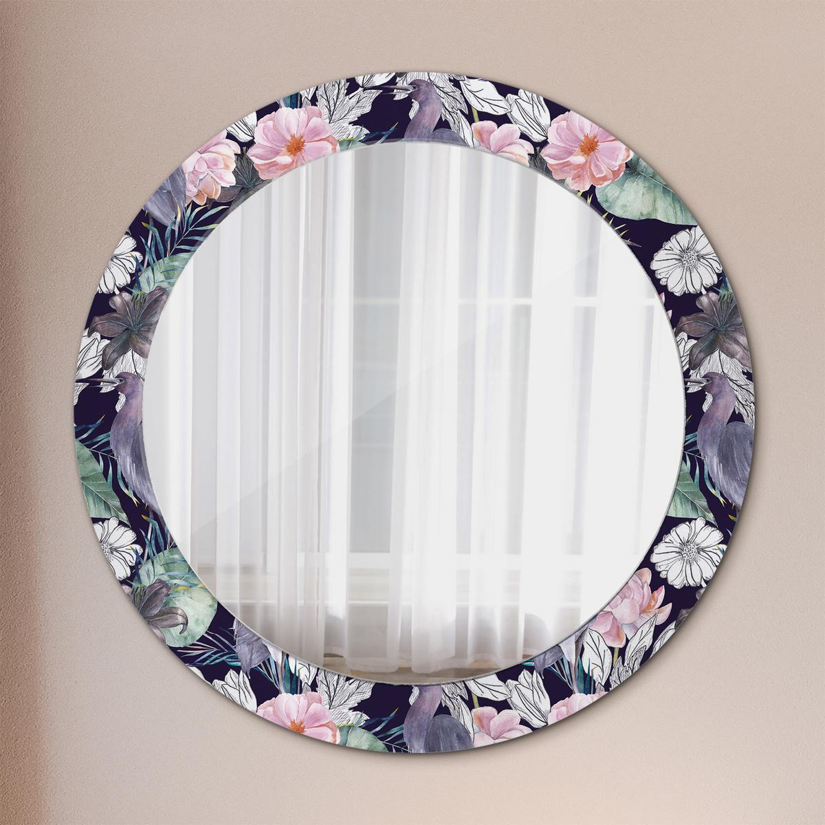 SPIEGEL Rund Ø 70 cm mit Aufdruck - Multicolor, Glas (70/70/0.4cm) - Wallfluent