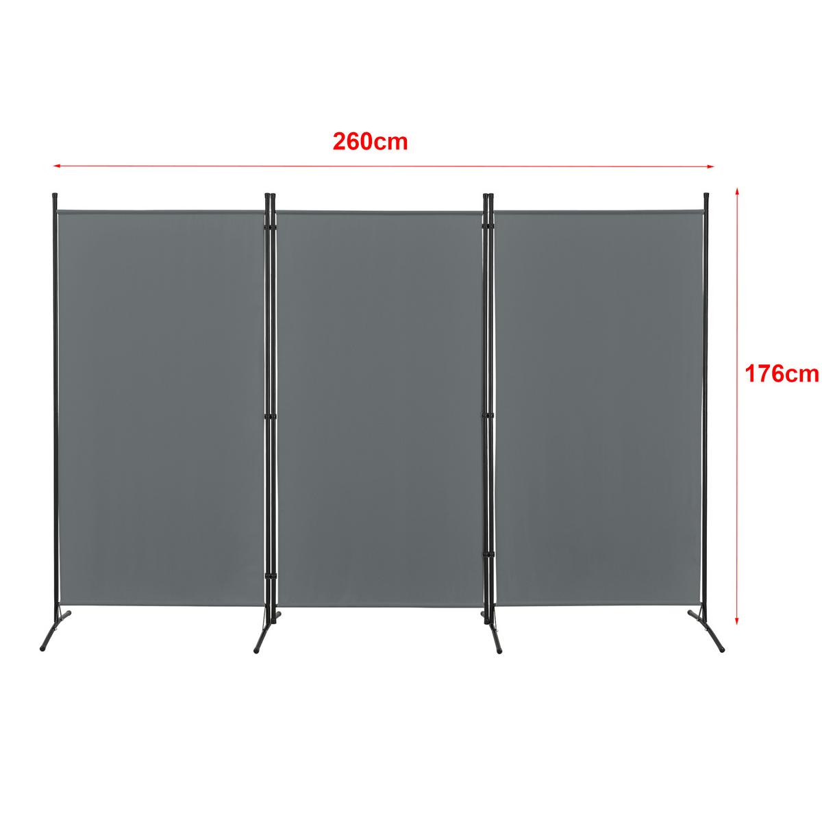 SICHTSCHUTZ Teruel - Dunkelgrau, Textil/Metall (260/0.1cm) - [en.casa]