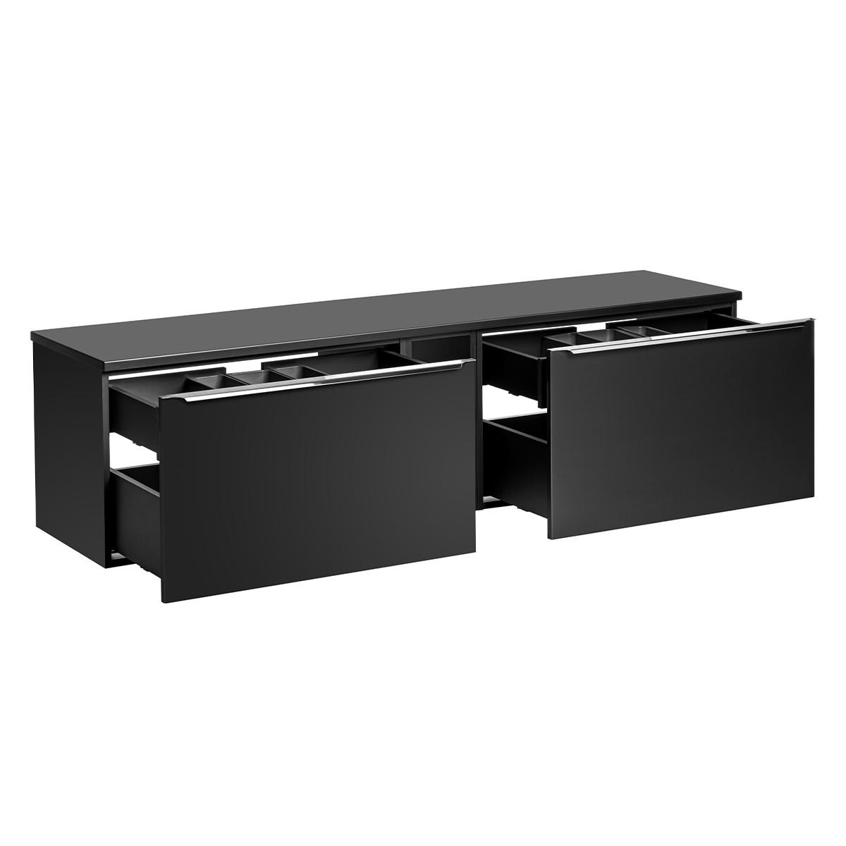 WASCHTISCHUNTERSCHRANK 180cm Éros Schwarz - Schwarz, Holzwerkstoff (180/48/46cm) - Petits-meubles