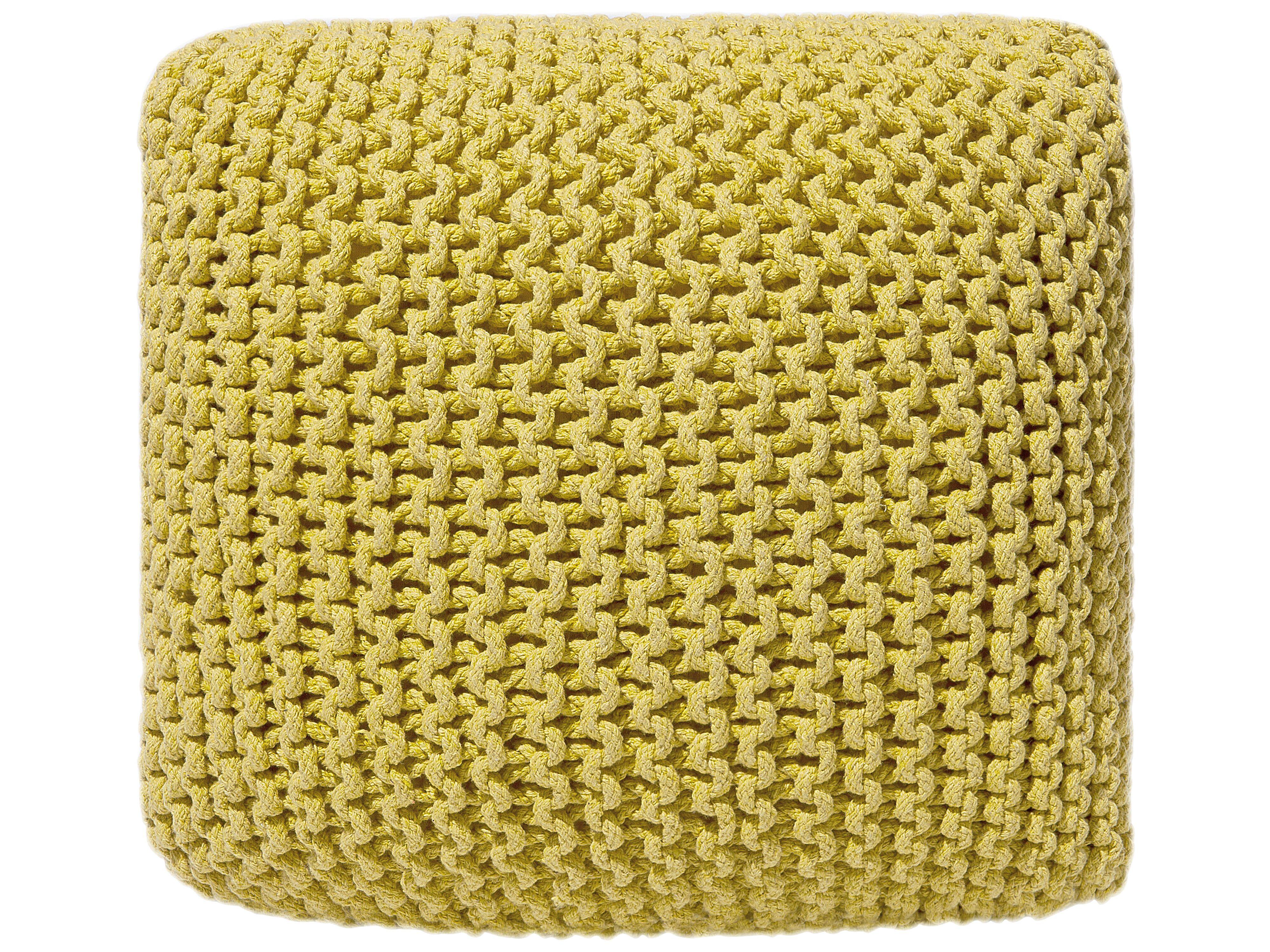 POUF Conrad 50/50/31 cm - Gelb, Naturmaterialien/Textil (50/31/50cm) - Beliani