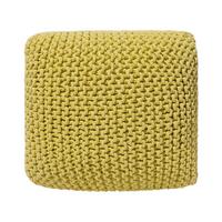 POUF Conrad 50/50/31 cm - Gelb, Naturmaterialien/Textil (50/31/50cm) - Beliani