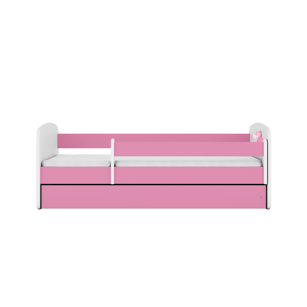KINDERBETT Prinzessin Pferd mit Schublade 180/80 90/61/184 - Rosa, Holzwerkstoff (80/180cm) - RAUMHIRSCH FURNITURE