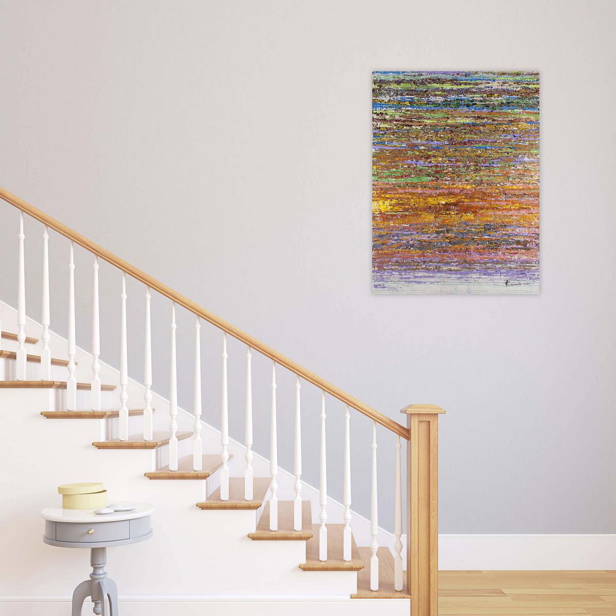 ÖLGEMÄLDE 75/100 cm - Blau/Gelb, Holz/Textil (75/100cm) - KUNSTLOFT