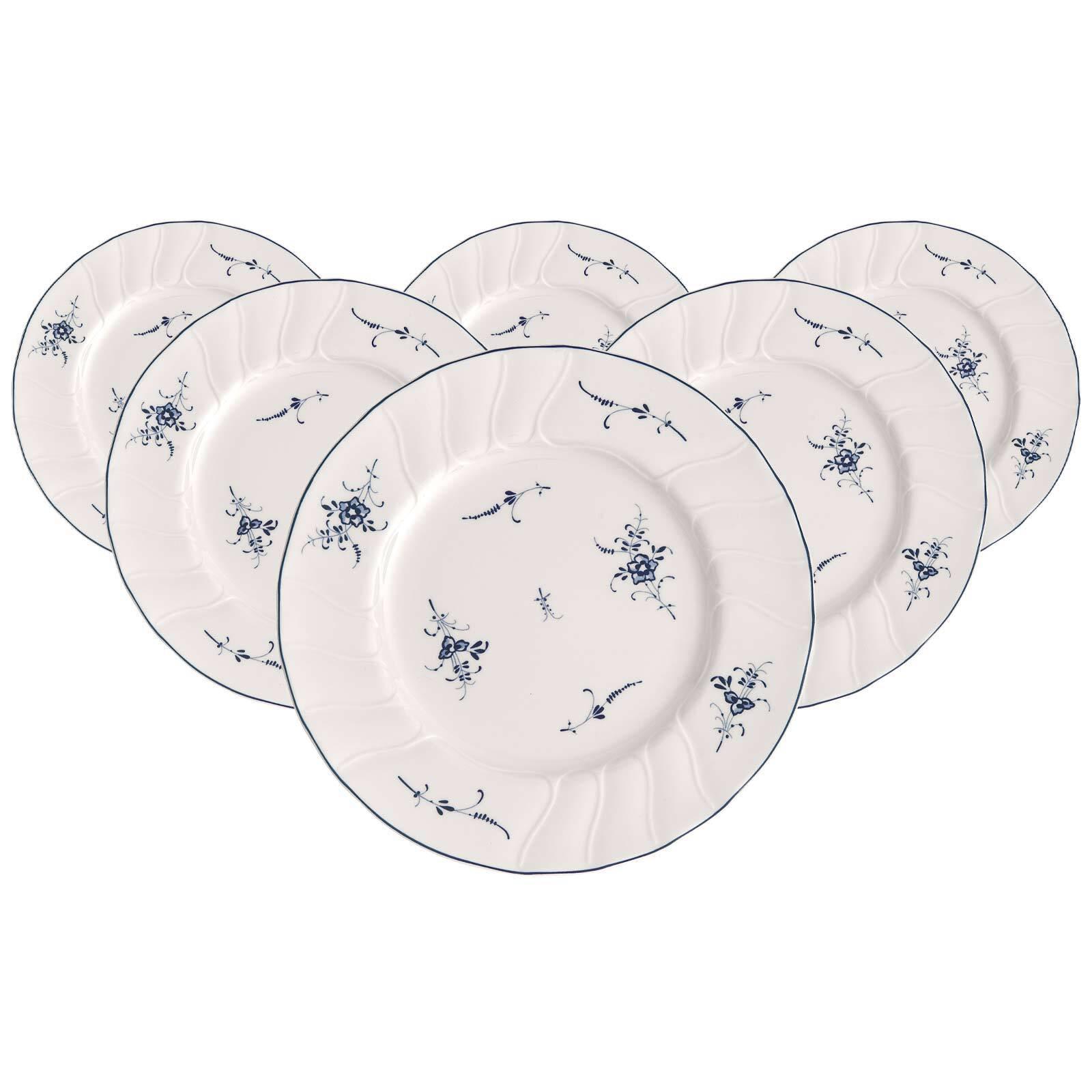 FRÜHSTÜCKSTELLER Vieux Luxembourg weiß-blau ø 20,5 cm 6er Set - Blau/Weiß, Keramik (20.5cm) - Villeroy & Boch