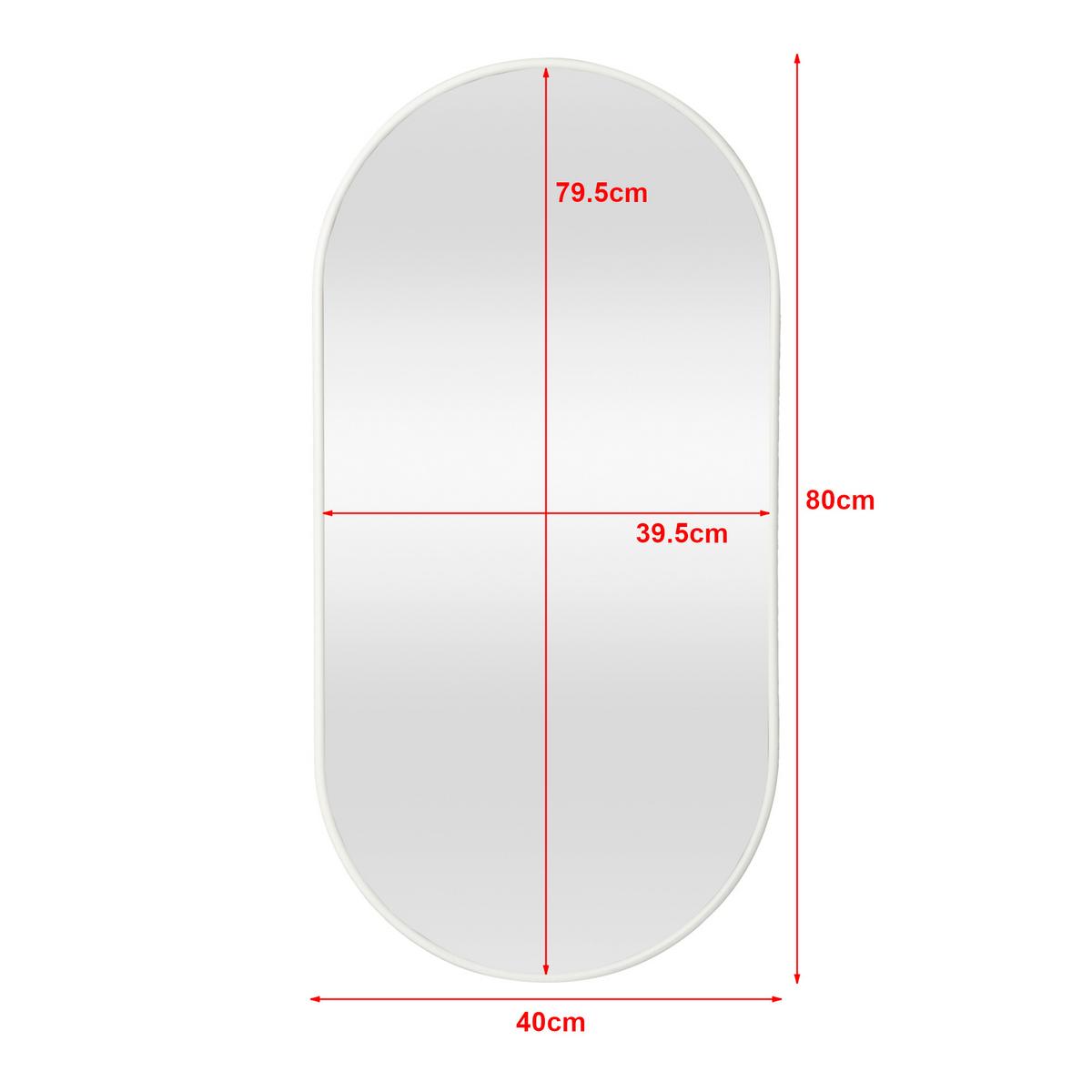 WANDSPIEGEL Picciano - Weiß, Glas/Metall (40/2.8/80cm) - [en.casa]