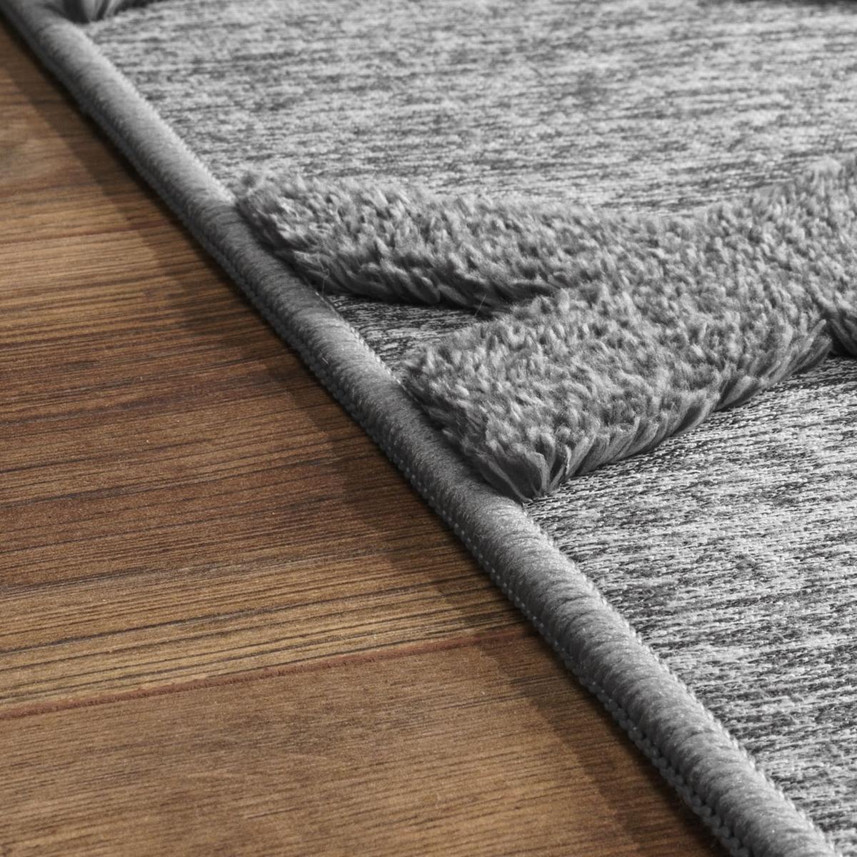 KURZFLORTEPPICH Waschbar, mit Rautenmuster, Grau, 200 x 280 cm - Grau, Textil (280/200cm) - KADIMA DESIGN