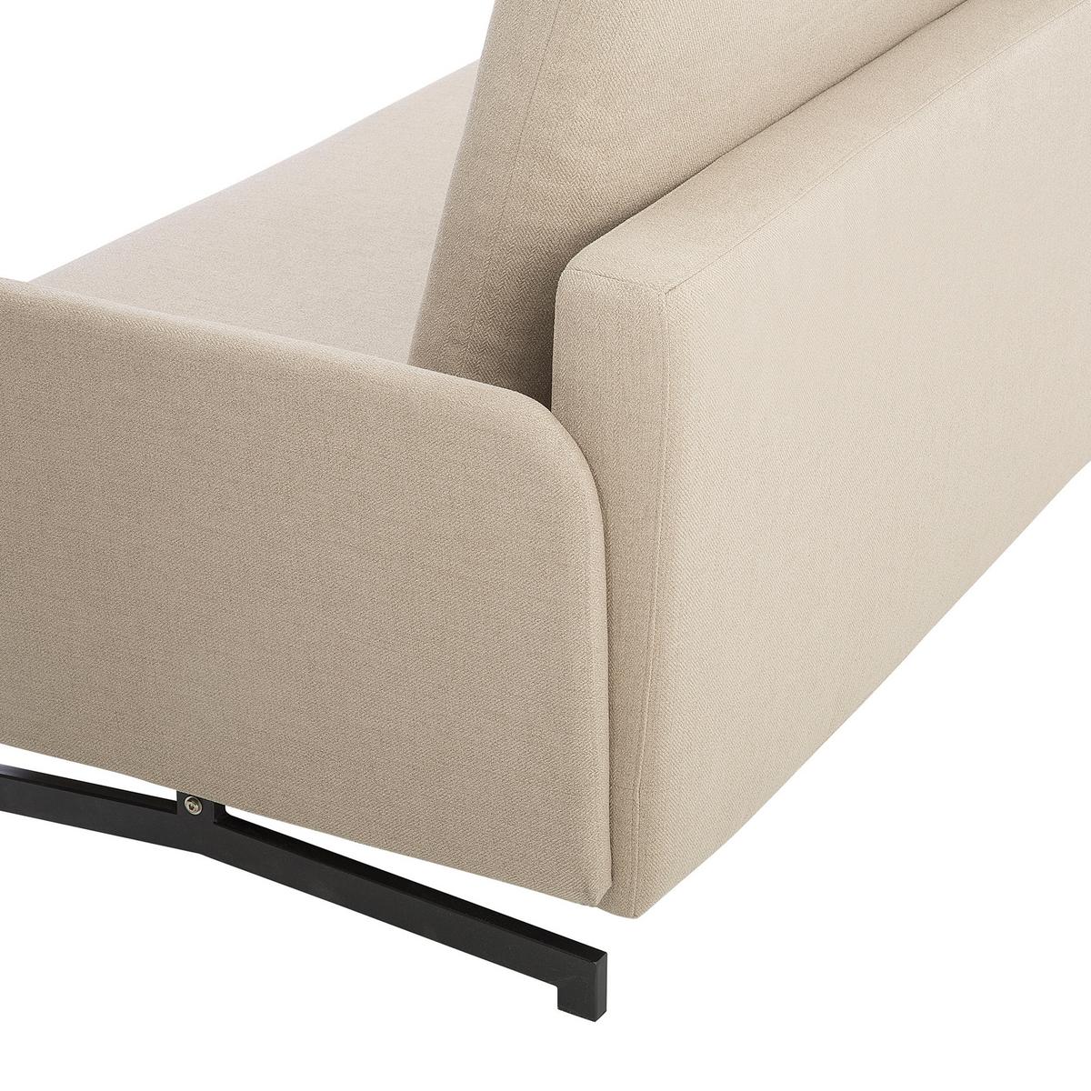 2-SITZER-SCHLAFSOFA Polyester Beige Belfast - Beige, Textil (147/68/80cm) - Beliani